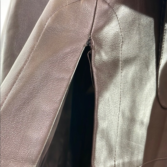 Osman Yousefzada Collective, Faux Leather Trench Coat, Size 16 - Picture 9 of 16